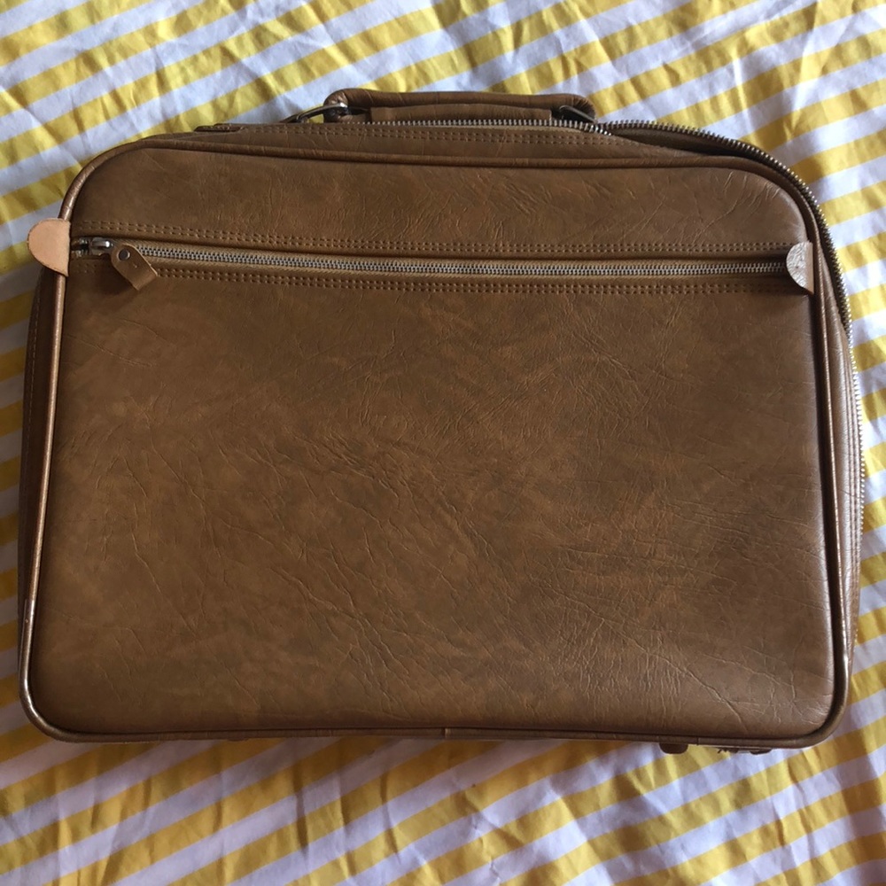 Vintage tan carry on suitcase